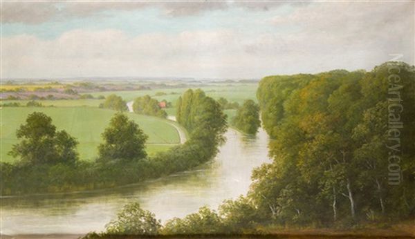 Blick Auf Die Hunte Oil Painting by Ludwig Fischbeck