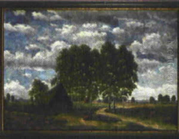 Landschaft Mit Bachlauf Oil Painting by Ludwig Fischbeck