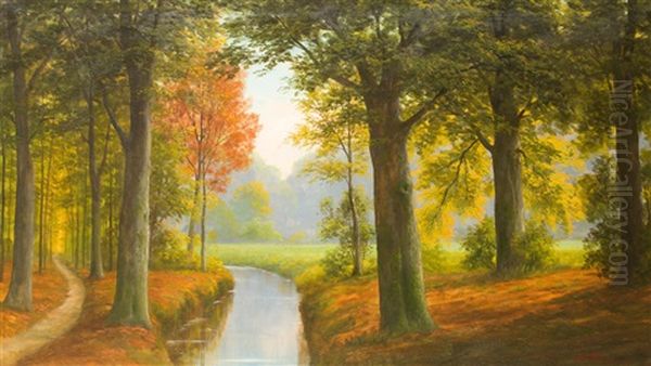 Fruhherbst Im Hasbruch Oil Painting by Ludwig Fischbeck