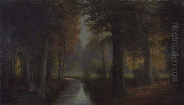 Fruhherbst Im Hasbruch Oil Painting by Ludwig Fischbeck