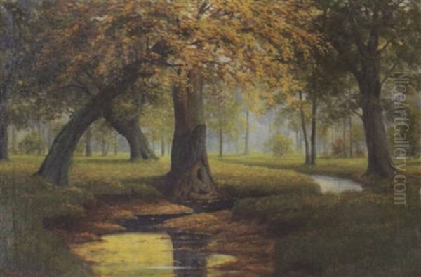 Herbst Im Hasbruch Oil Painting by Ludwig Fischbeck