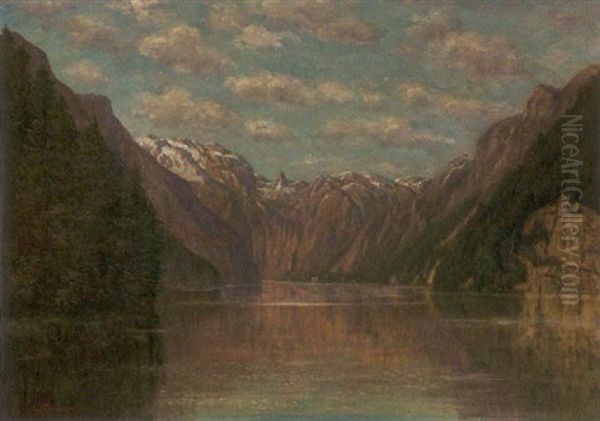 Konigssee Bei Berchtesgaden Oil Painting by Ludwig Fischbeck