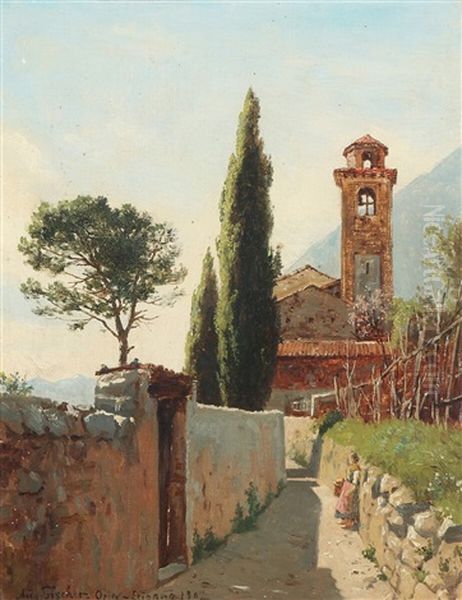 The Church In Oria Oil Painting by August Fischer