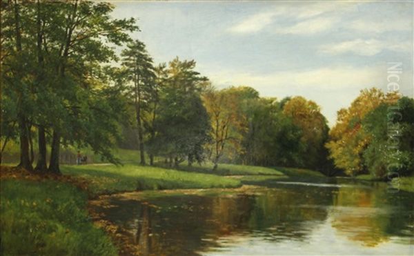 Autumn Oil Painting by August Fischer