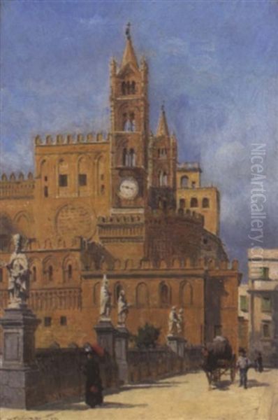 Palermo Oil Painting by August Fischer