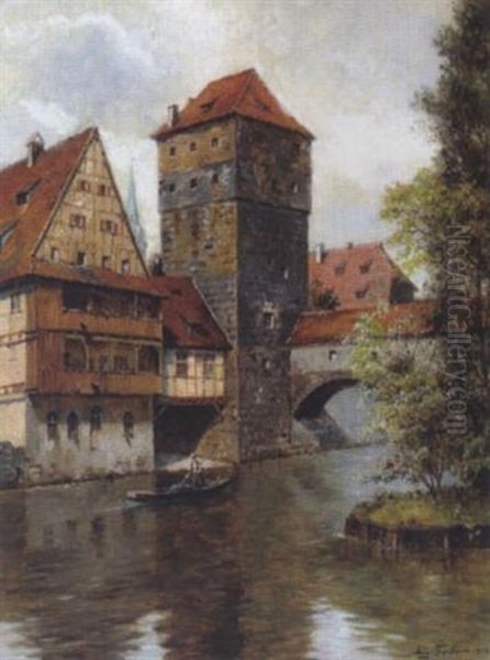 Partie Vom Kasemattentor In Nurnberg Oil Painting by August Fischer