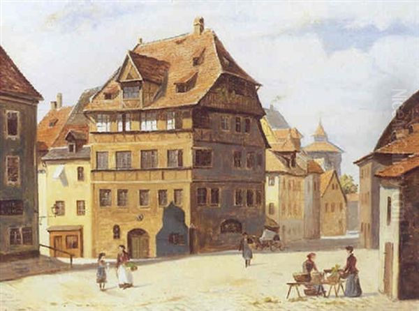 Albrecht Durers Hus I Nurnberg Oil Painting by August Fischer