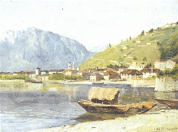 Parti Fra Locarno Soen, Italien Oil Painting by August Fischer