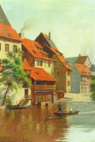 Parti Fra Nurnberg Oil Painting by August Fischer