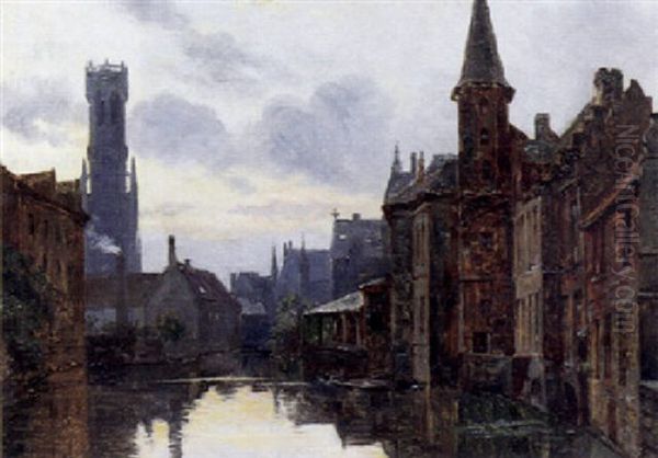 Parti Fra Brugge Oil Painting by August Fischer