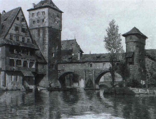 Nuernberg Oil Painting by August Fischer