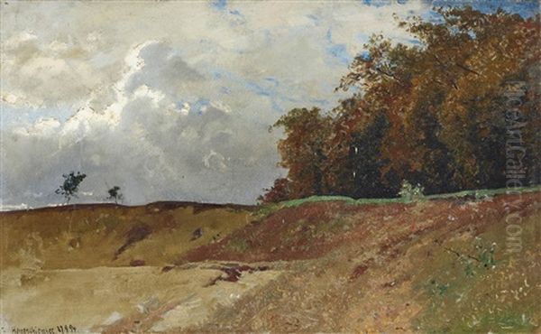 A Sandpit On The Herreninsel (chiemsee) Oil Painting by Eduard Fischer