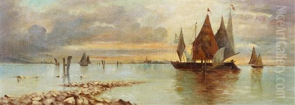 Lagune Vor Venedig Oil Painting by Eduard Fischer