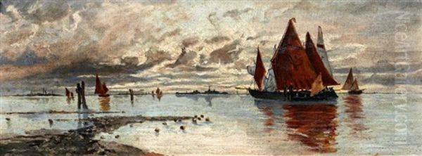 Abendstimmung In Der Lagune Vor Venedig Oil Painting by Eduard Fischer