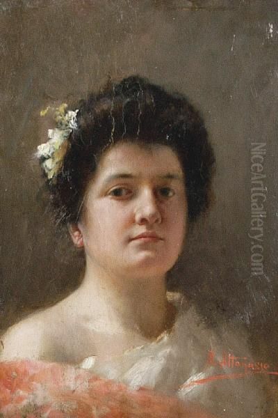 Portrait Of A Young Lady Oil Painting by Natale Attanasio