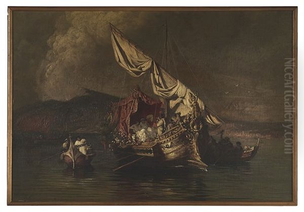 Cleopatra's Barge Oil Painting by Ludwig Hans Fischer