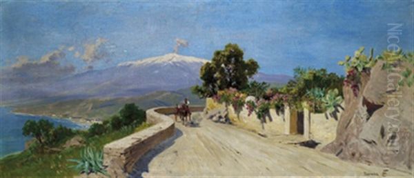 Taormina Oil Painting by Ludwig Hans Fischer