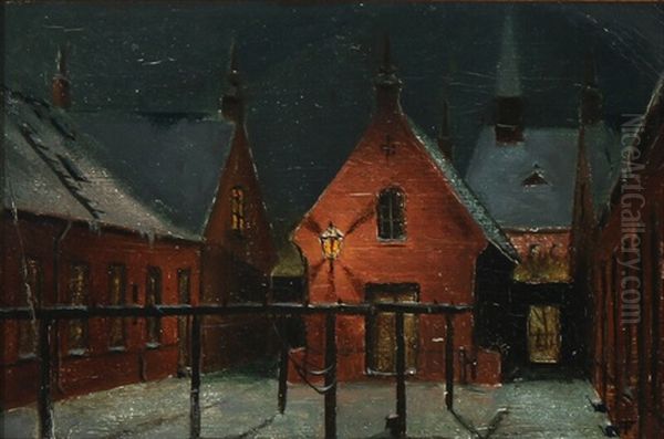 Evening View From The Medical Association's Housing In Copenhagen Oil Painting by Paul Fischer