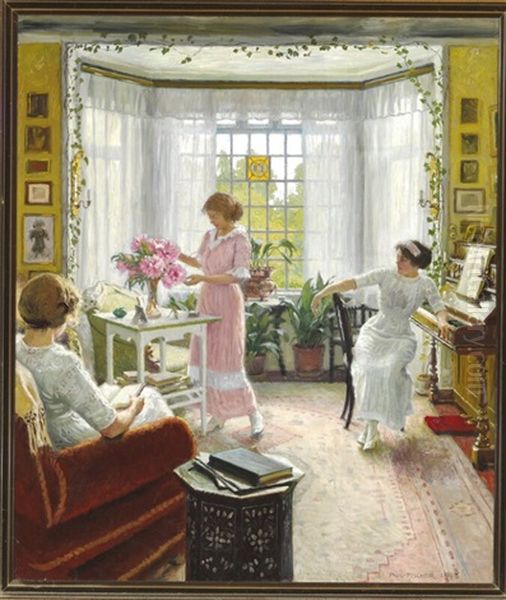 Morning In The Artist's Home At Sofievej by Paul Fischer