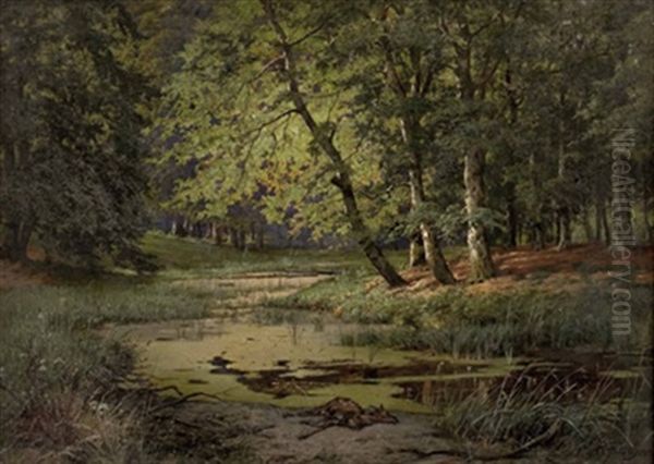 Am Waldbach Oil Painting by Rudolf Fischer