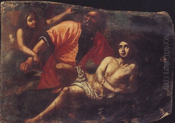 Sacrifice Of Isaac Oil Painting by Felice (il Risposo) Fischerelli