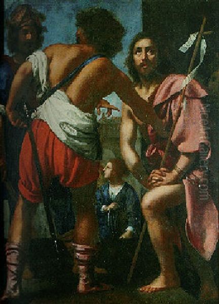 Le Decollation De Saint Jean-baptiste Oil Painting by Felice (il Risposo) Fischerelli