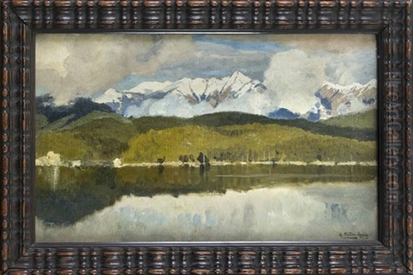 Herbststimmung Am Eibsee Oil Painting by Adolf Fischer-Gurig