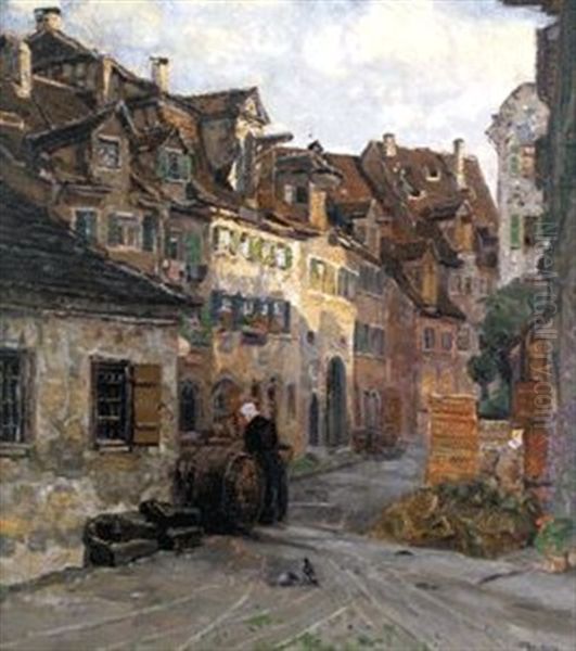 Norddeutsche Stadtansicht Oil Painting by Adolf Fischer-Gurig