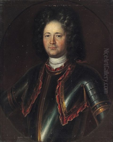 Bildnis Des Johann Heinrich Von Hirschligau Mit Perucke Und Im Harnisch Oil Painting by Isaak Fisches the Elder