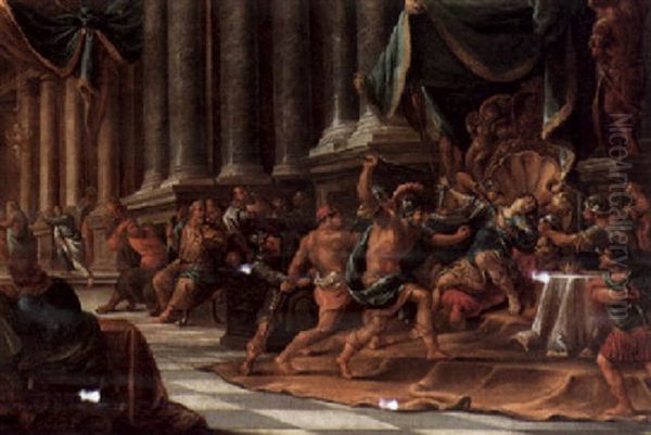 The Murder Of A Roman Emperor Oil Painting by Isaak Fisches the Elder