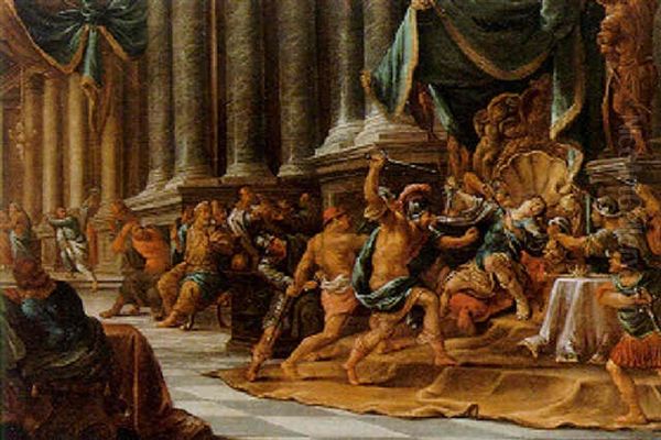 The Murder Of A Roman Emperor Oil Painting by Isaak Fisches the Elder