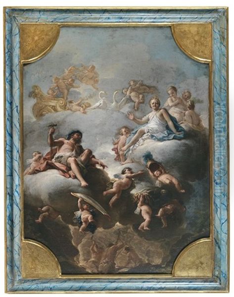 Venus Recevant De Vulcain Les Armes Pour Enee Oil Painting by Fedele Fischetti