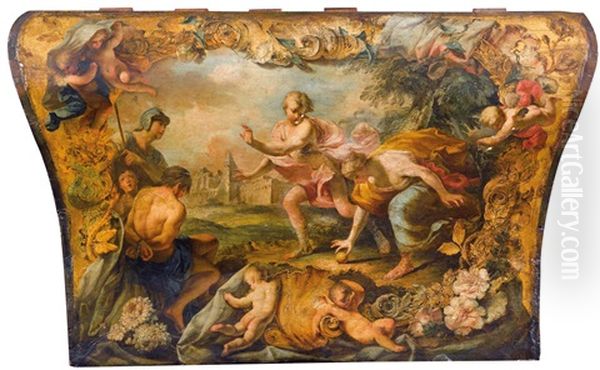 Hippomenes Besiegt Atalante Im Wettlauf Oil Painting by Fedele Fischetti