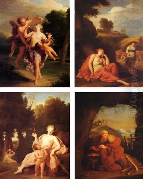 Allegoria Delle Quatro Stagioni Oil Painting by Fedele Fischetti