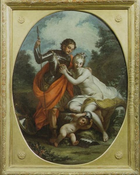 Venere, Marte E Cupido Oil Painting by Fedele Fischetti