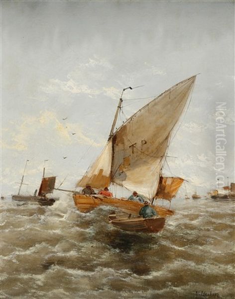 Marine Oil Painting by Georg Fischhof