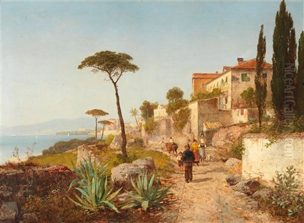 Partie Bei Castellmare Oil Painting by Georg Fischhof