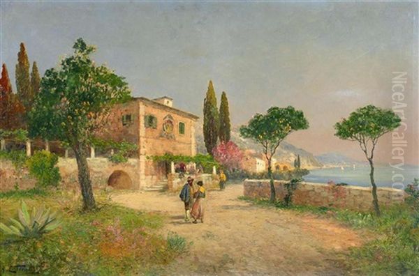 Sommertag An Der Adria Oil Painting by Georg Fischhof