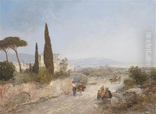 Weite Landschaft Mit Blick Auf Florenz Oil Painting by Georg Fischhof