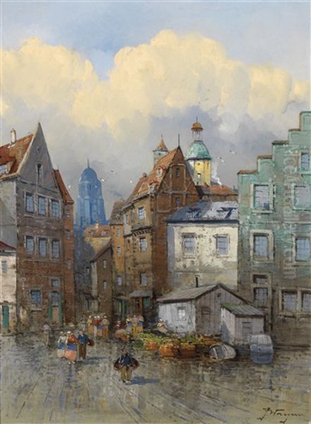 Markttag Oil Painting by Georg Fischhof