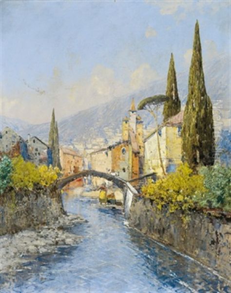 Motiv Aus Dem Suden Oil Painting by Georg Fischhof