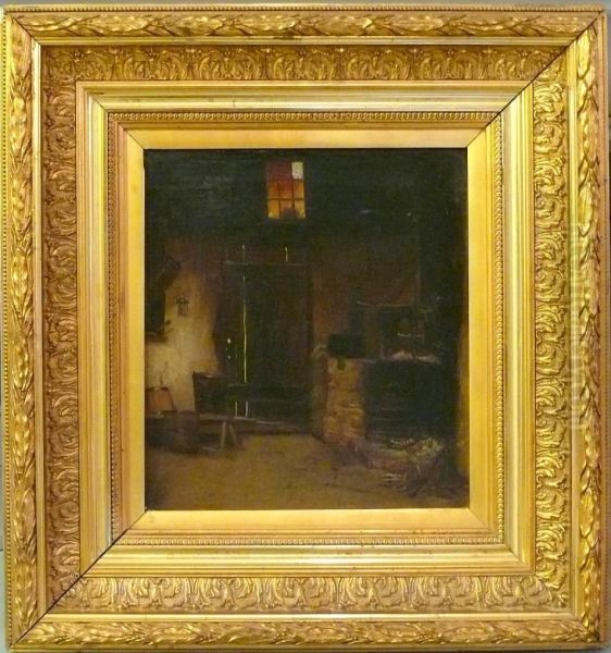 Interior. Oil Painting by Antoine Ferdinand Attendu