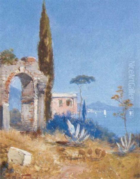 Auf Corfu Oil Painting by Georg Fischhof