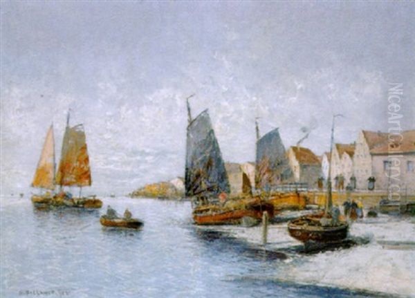 Fischerhafen Oil Painting by Georg Fischhof