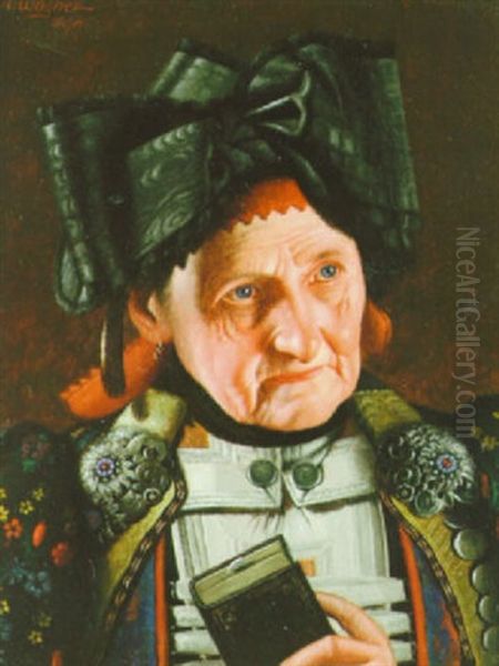 A Bavarian Woman Oil Painting by Georg Fischhof