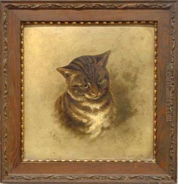 Tiger-striped Tabby Oil Painting by Henrietta Riddell Fish