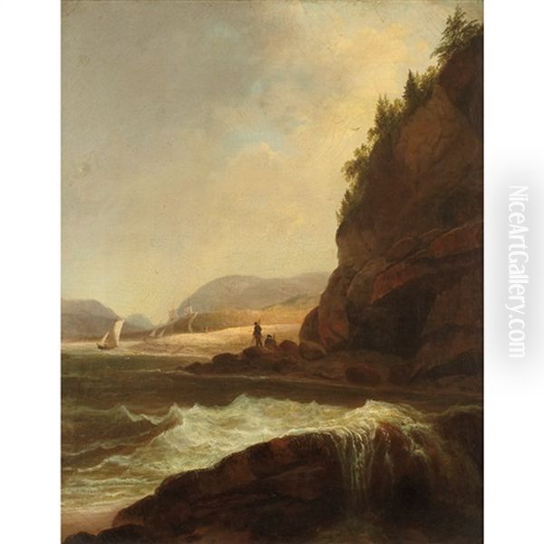 Figures By A Rocky Inlet by Alvan Fisher