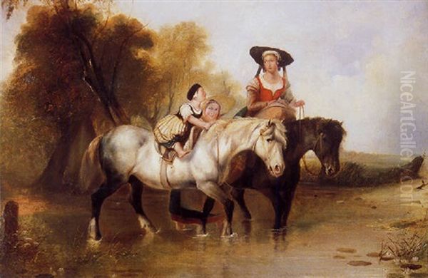 Horseback Riders Oil Painting by Alvan Fisher