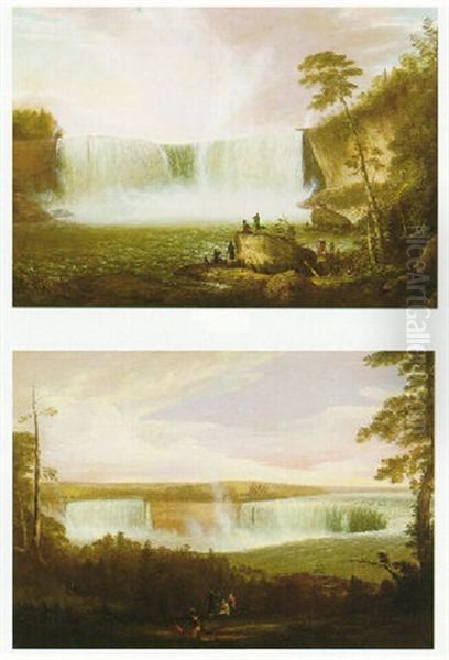 Views Of Niagara Falls Oil Painting by Alvan Fisher