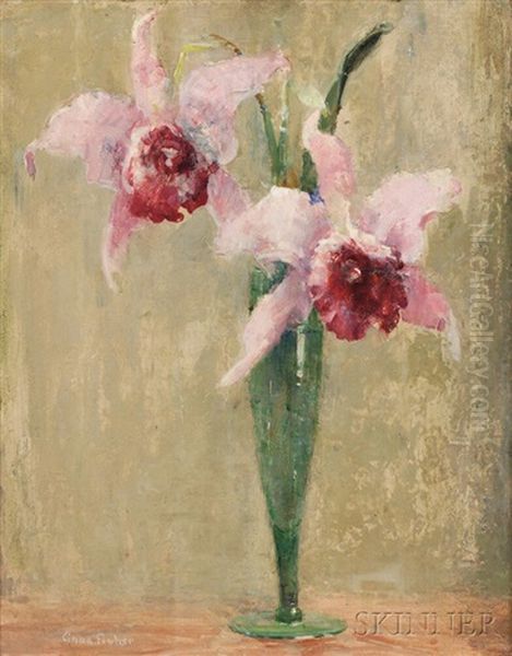 Orchids Oil Painting by Anna S. Fisher